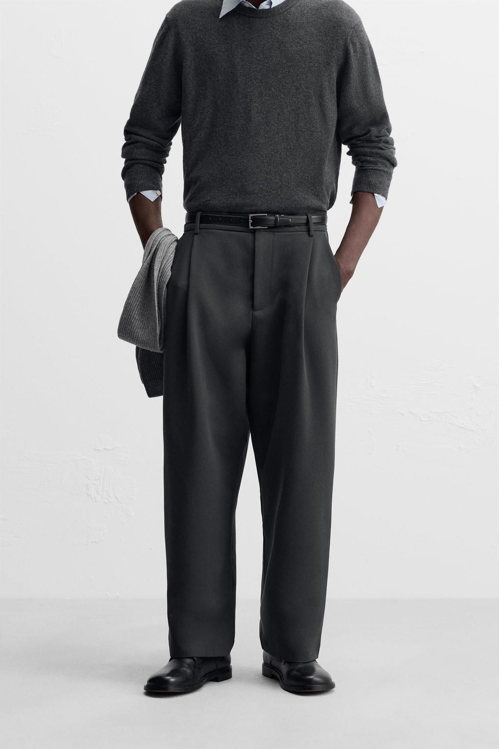 RELAXED FIT PLEATED TROUSERS - Zara фото 2