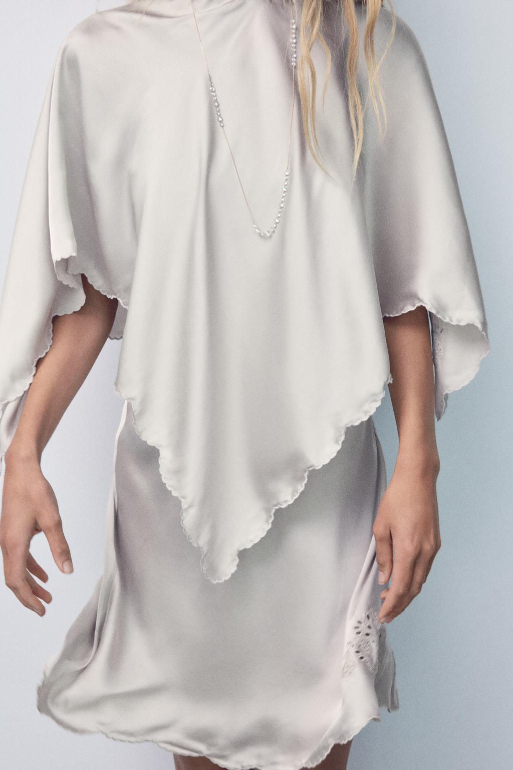 EMBROIDERED SATIN CAPE