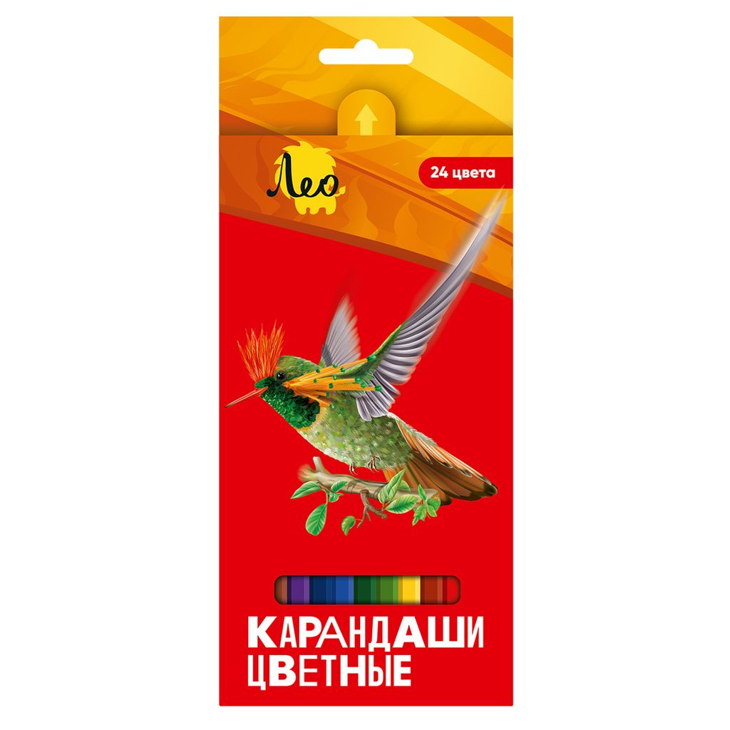 Лео Ярко Набор цветных карандашей LBSCP-24 заточенный 4 х 24 цв