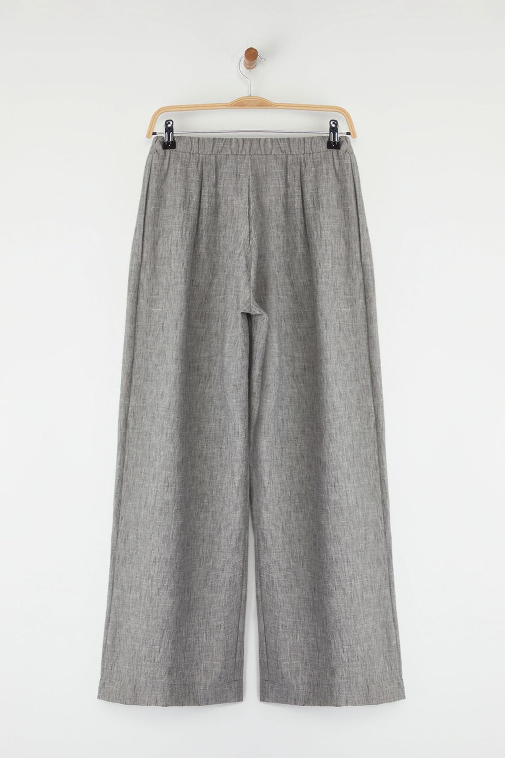 Gri Wide Leg/Genis Paca Dokuma Pantolon TWOSS25PL00107 Palazzo - Trendyolmilla фото 6