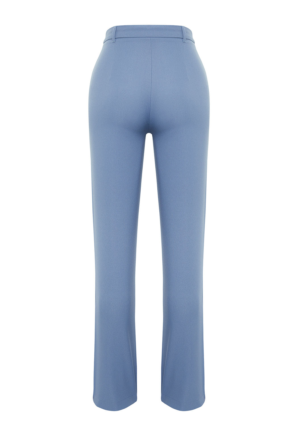 Indigo Straight/Duz Kesim Yuksek Bel Nervur Dikisli Dokuma Pantolon TWOSS21PL0093