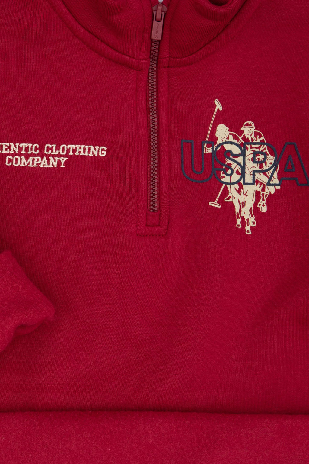 Erkek _ocuk Koyu Frambuaz Yar_m Fermuarl_ Sweatshirt - U.s. polo assn фото 3