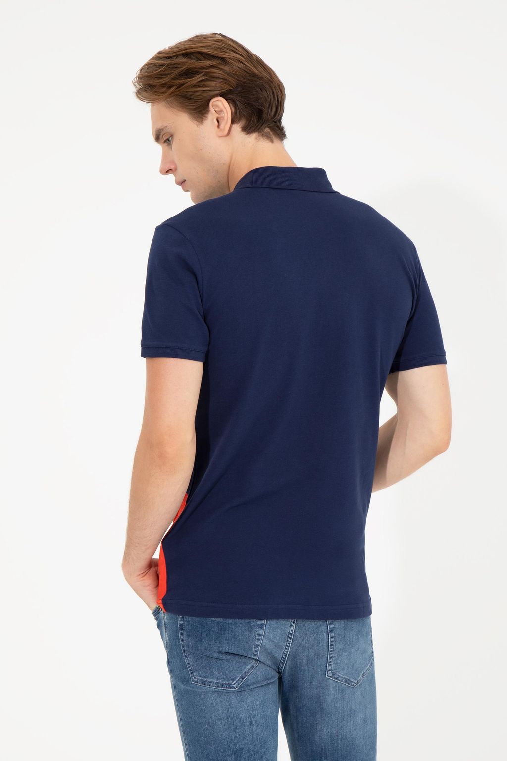 U. S. Polo Assn Мужская темно-синяя футболка с воротником-поло - U.s. polo assn фото 5