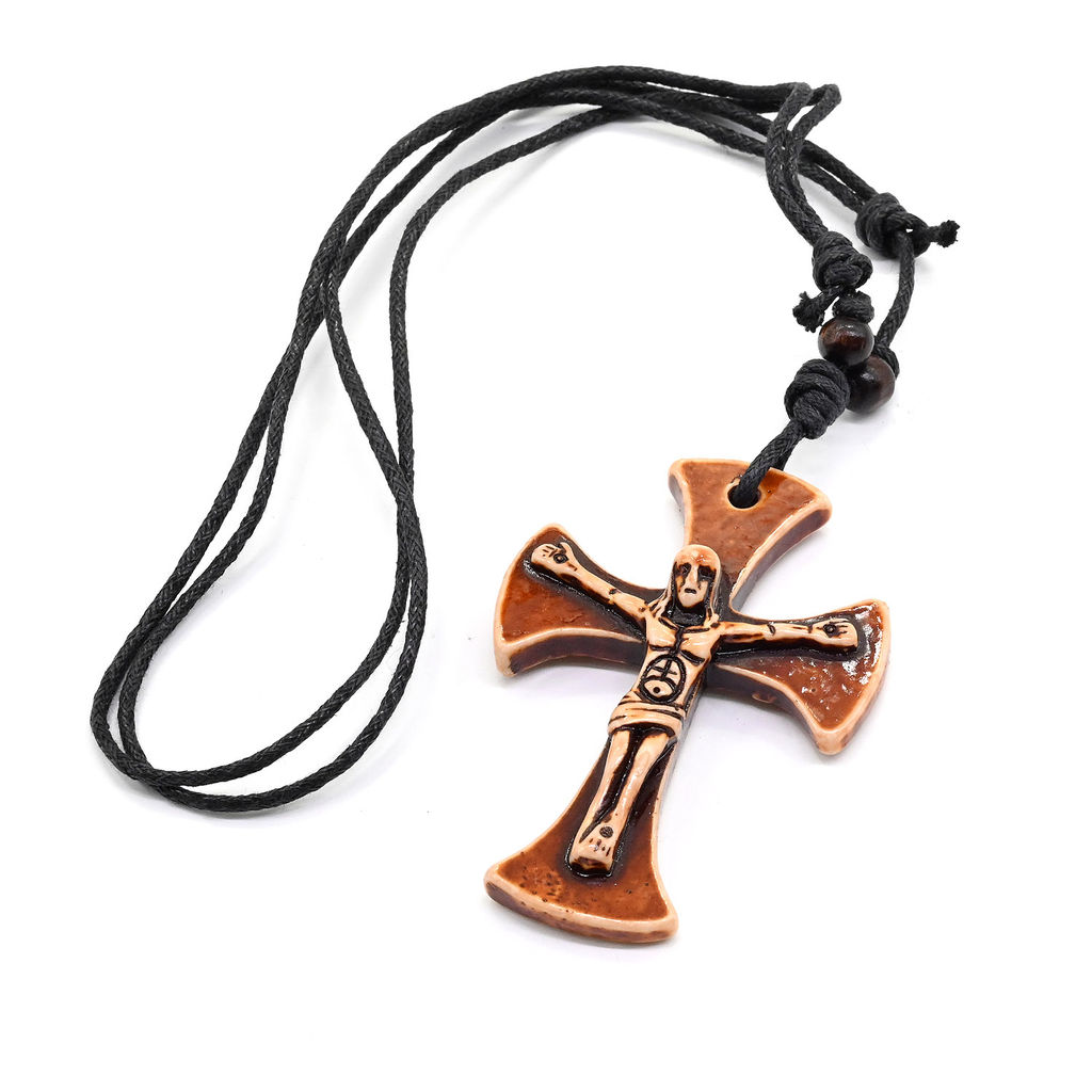 Подвеска Крест 45*65мм на шнурке 42-84см