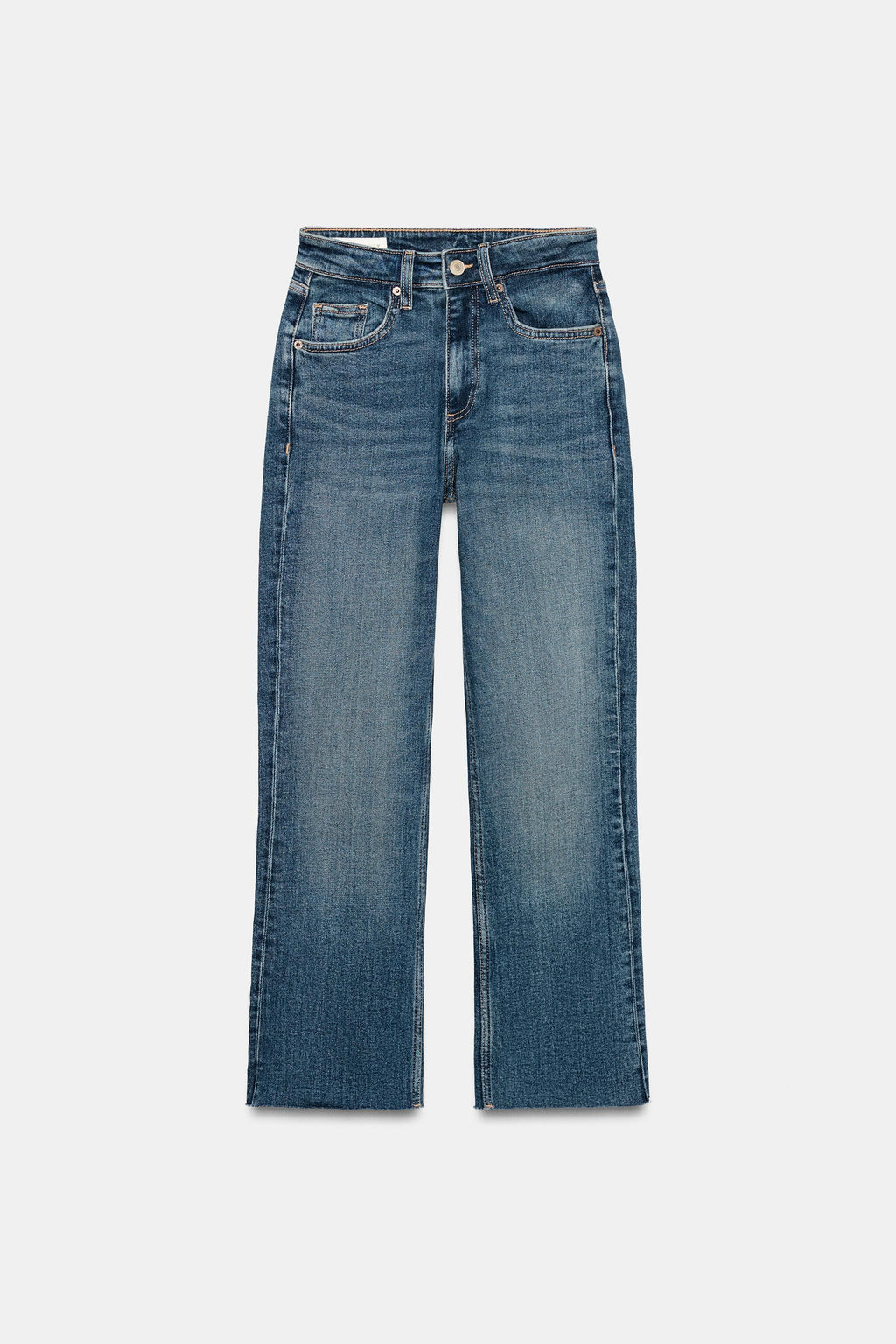 JEANS TRF CROPPED FLARE TIRO ALTO / Azul - Zara фото 6