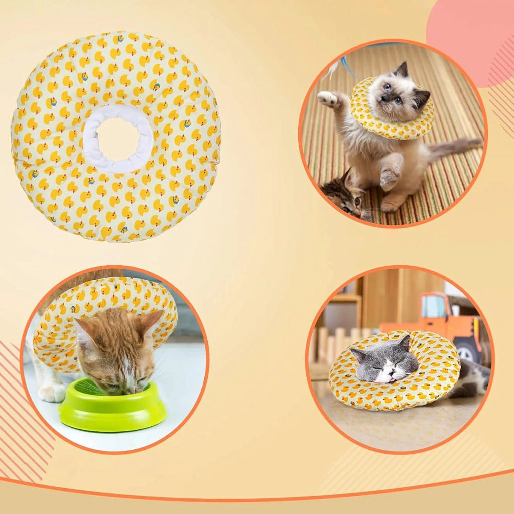 Воротник ветеринарный на кулиске "ЛЮБИМЫЙ БРО", уточки, р M, окружность шеи 17-27см (лейбл)