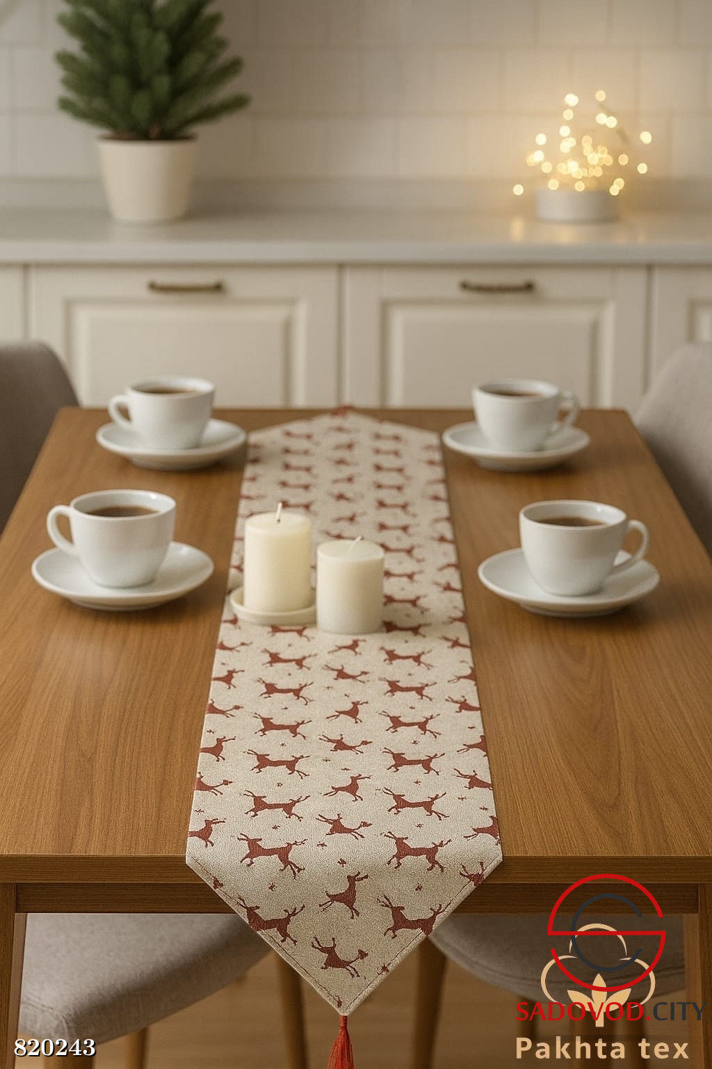 Дорожка для стола новогодняя