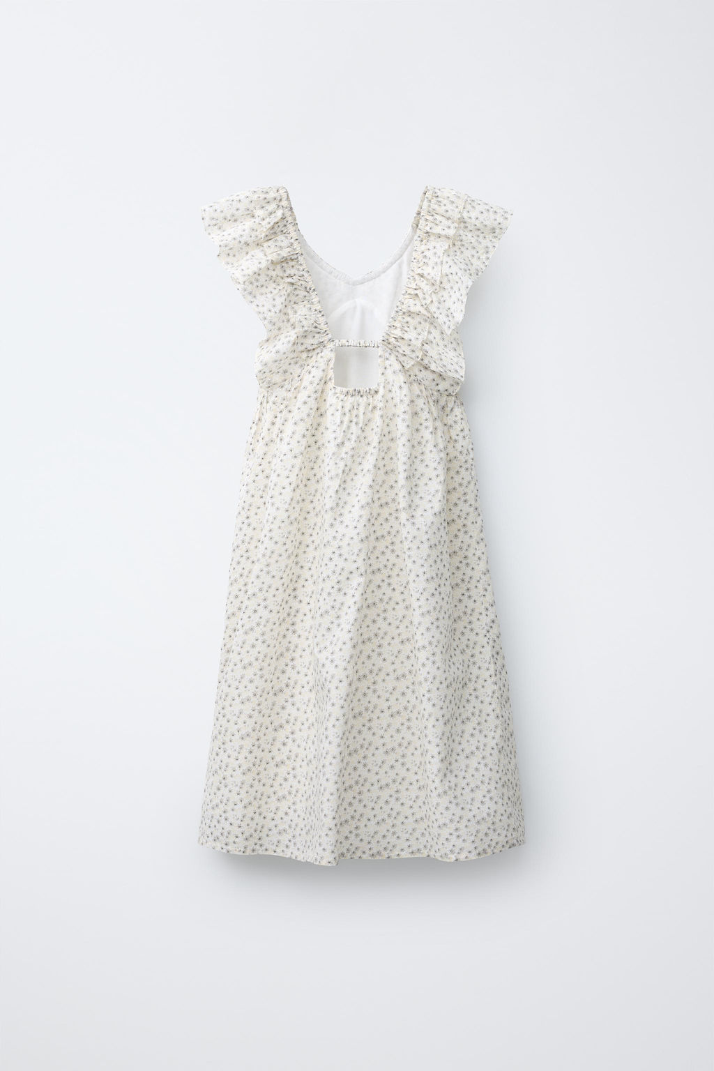 VESTIDO ESTAMPADO FLORES VOLANTES / Gris perla - Zara фото 4