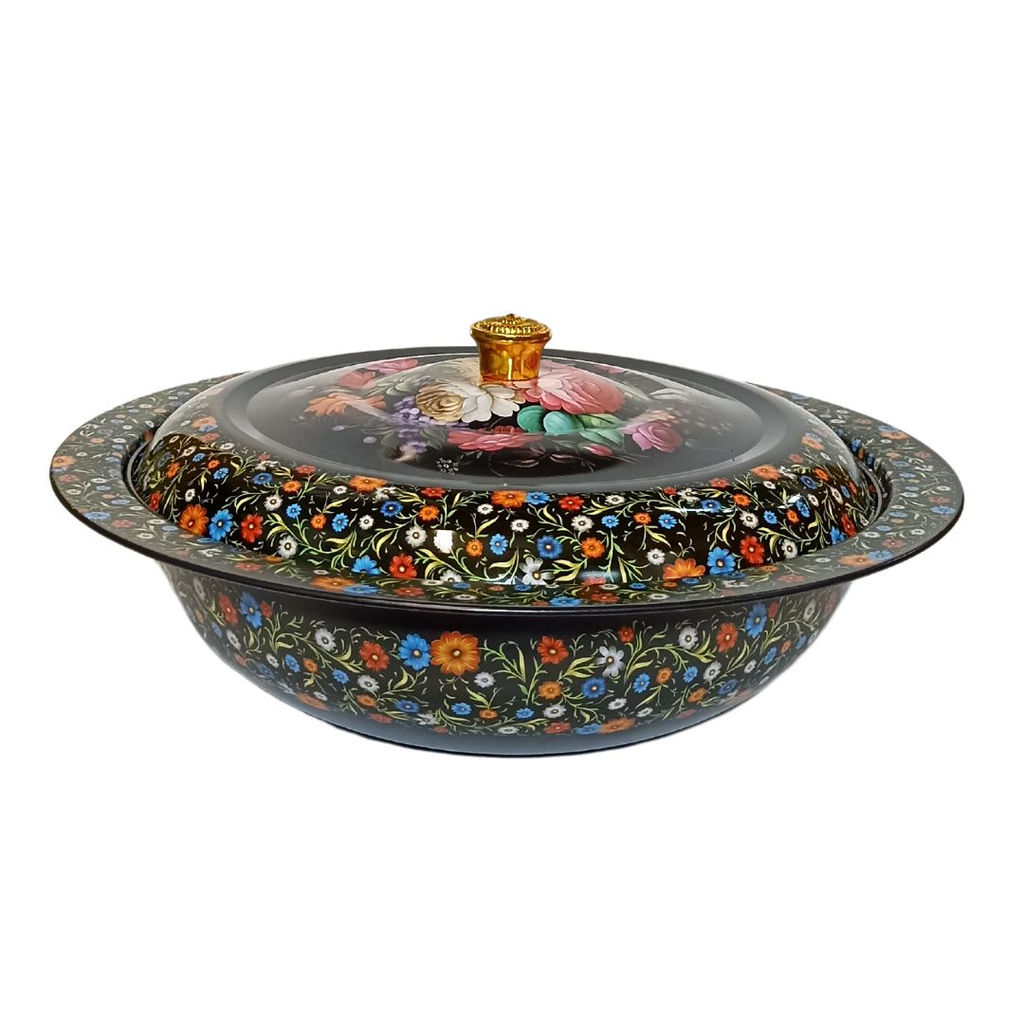 Миска нерж. с крышкой 30см, с рисунком OLS-022-28