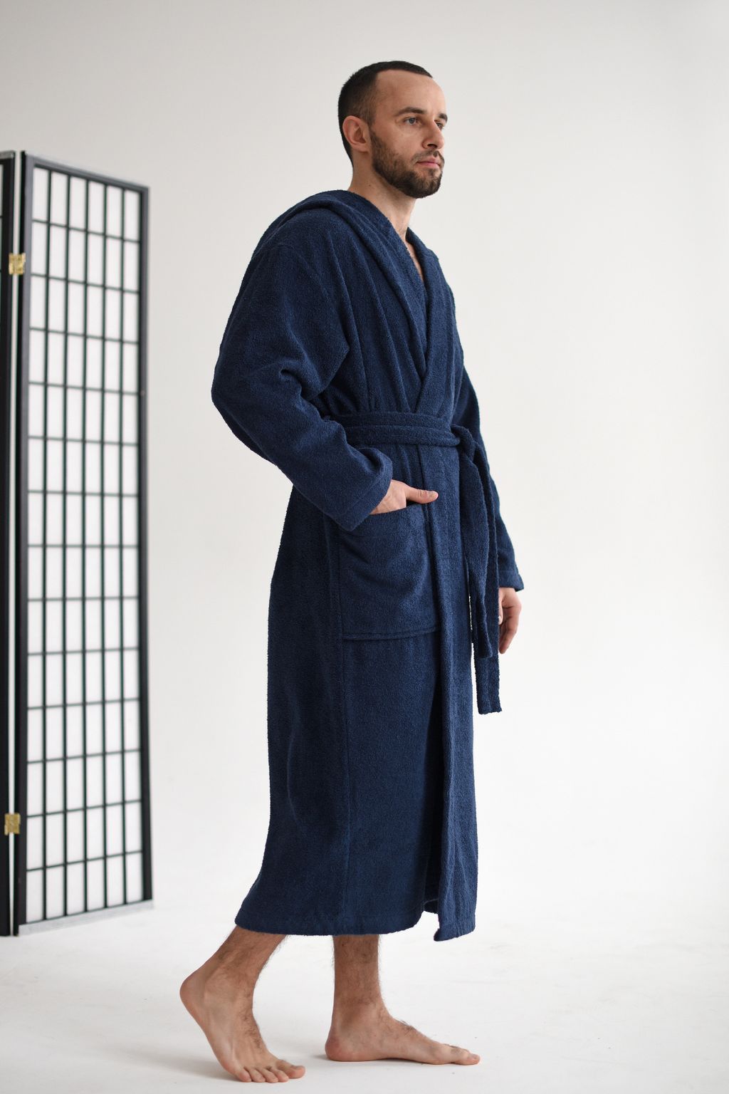 Халат мужской Банный (капюшон) - Оптима фото 4