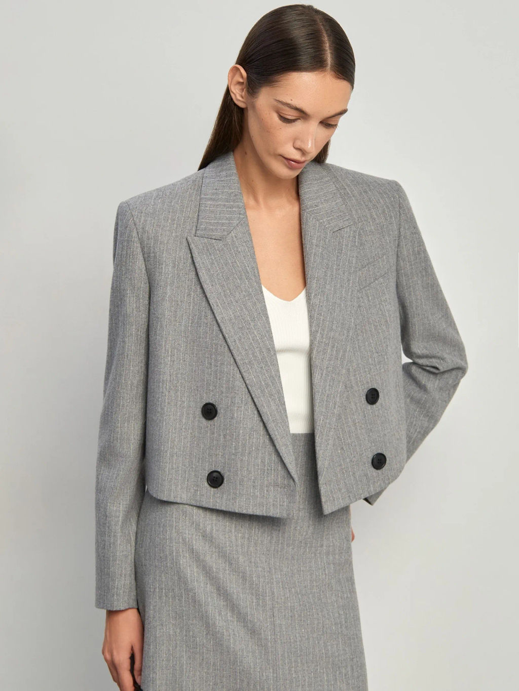 Двубортный жакет укороченный, ML779/whale