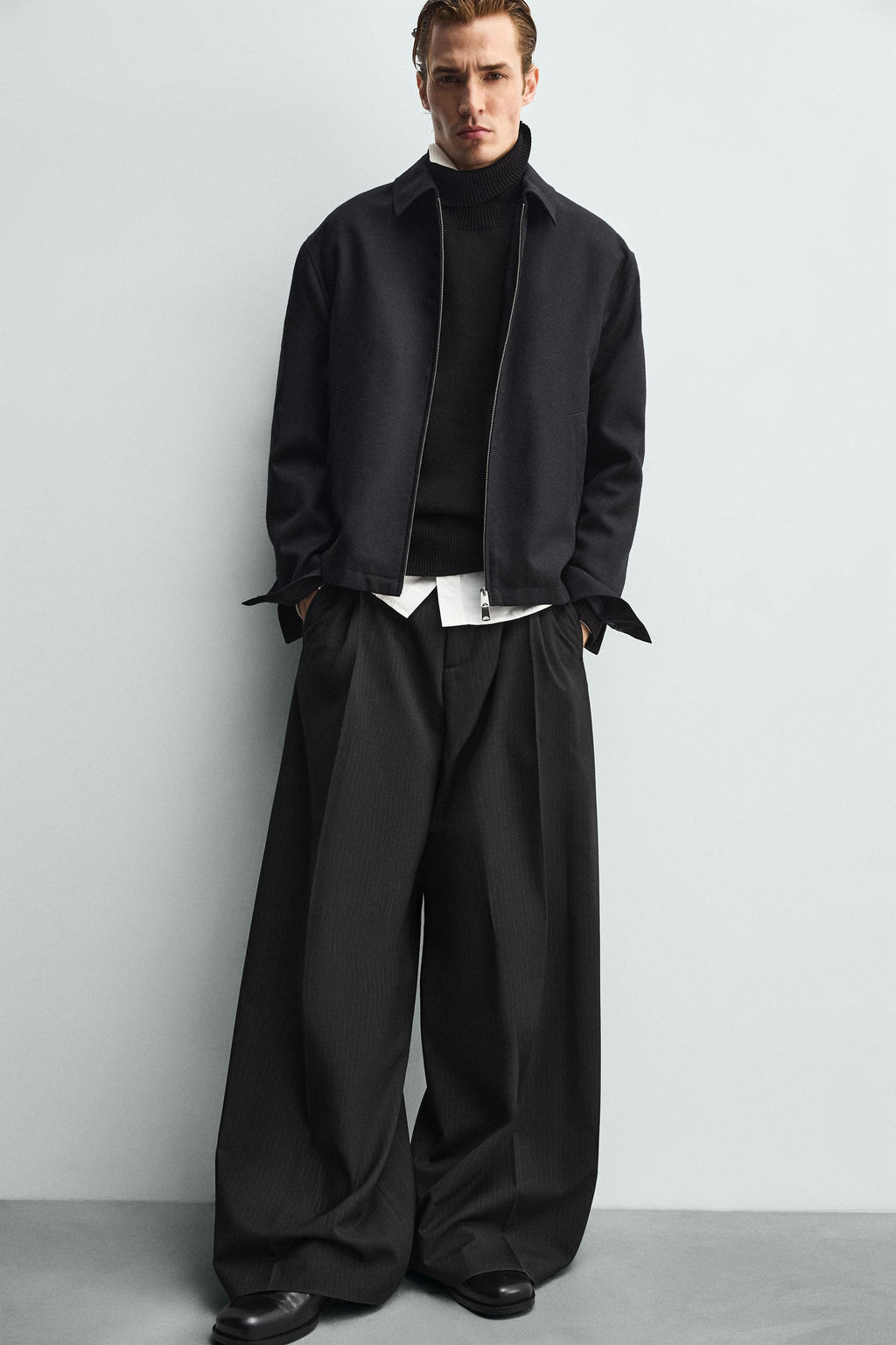 WIDE-LEG PLEATED TROUSERS - Zara фото 16