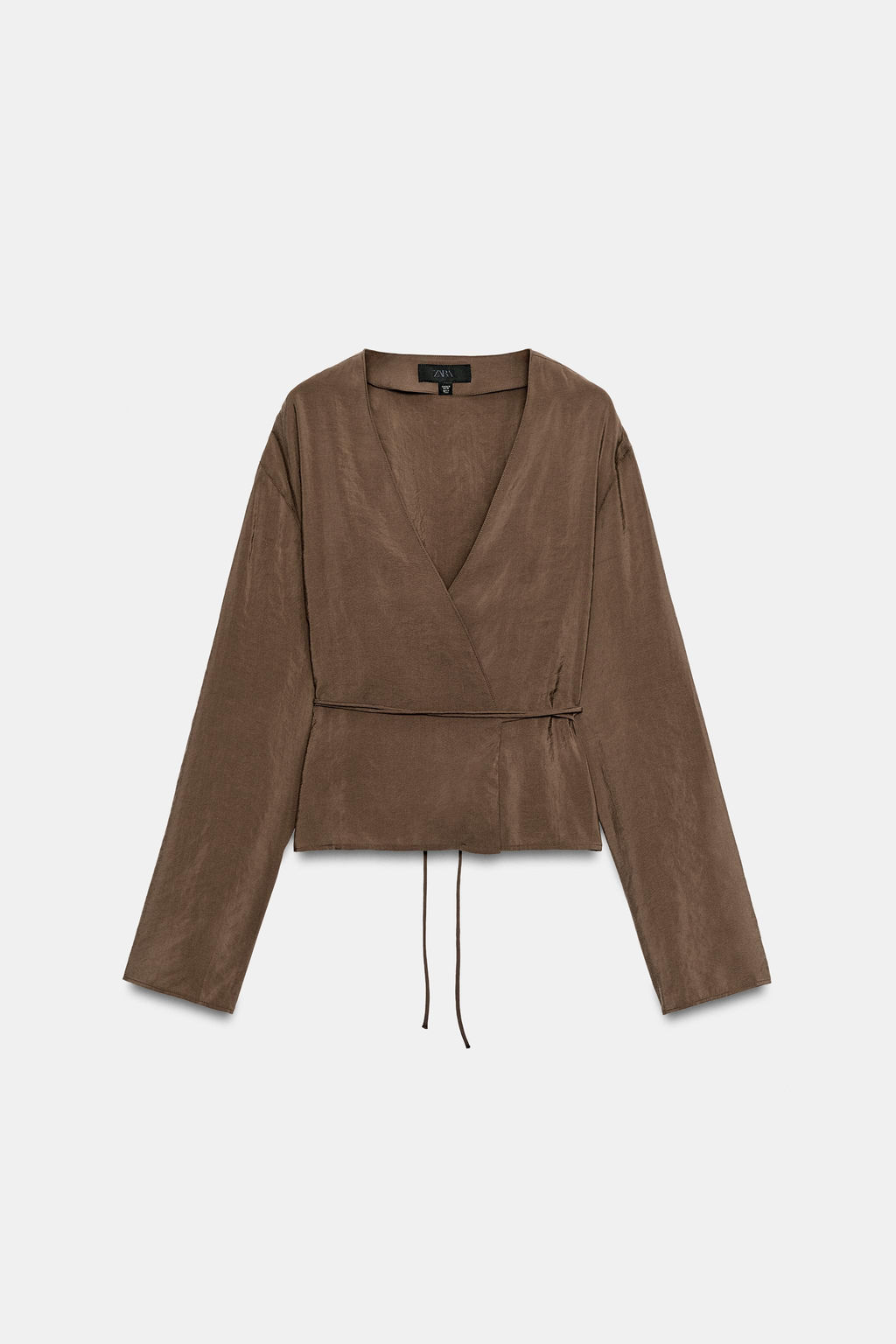 CAMISA KIMONO LAZADA / Marr?n oscuro - Zara фото 6