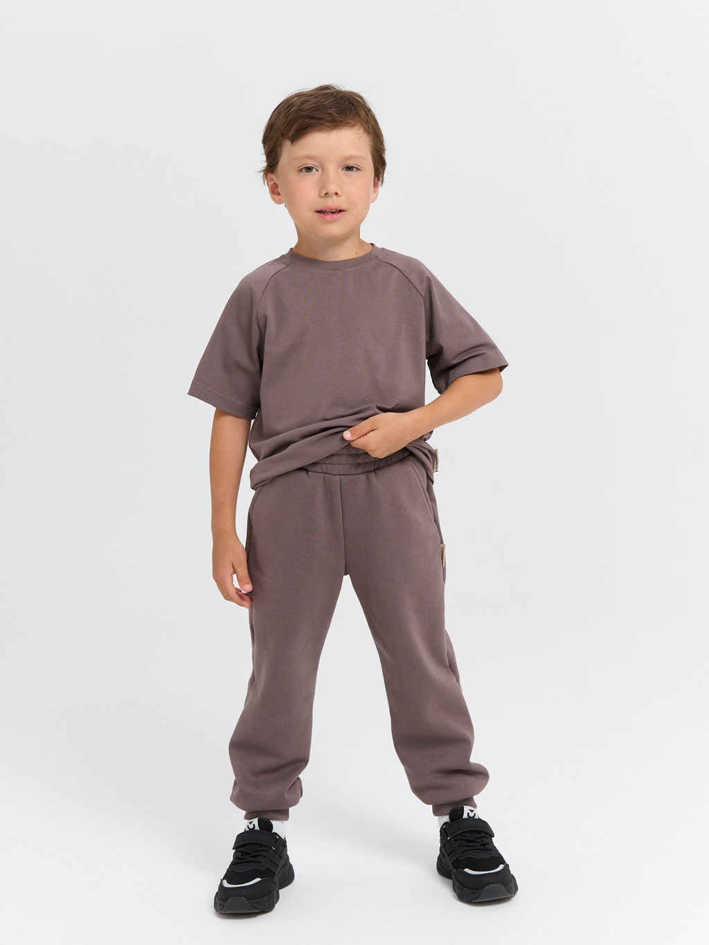 Джоггеры Темный шоколад с карманами утепленные - Bungly фото 2