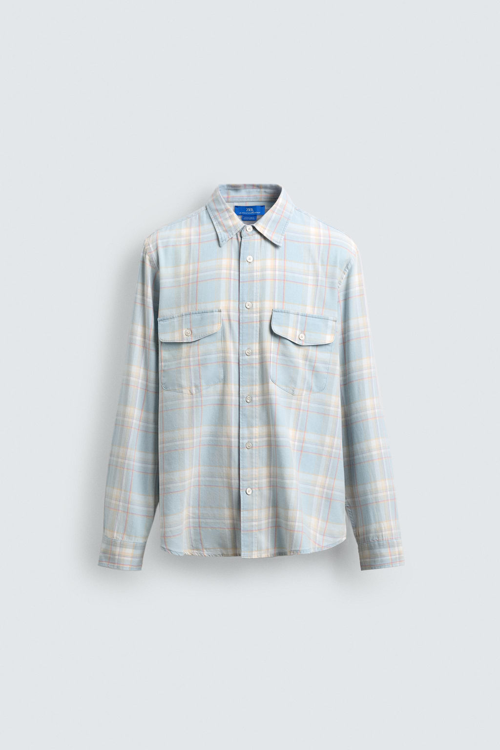 CAMISA DENIM LIGERO AARON LEVINE X ZARA / Azul claro  фото 6