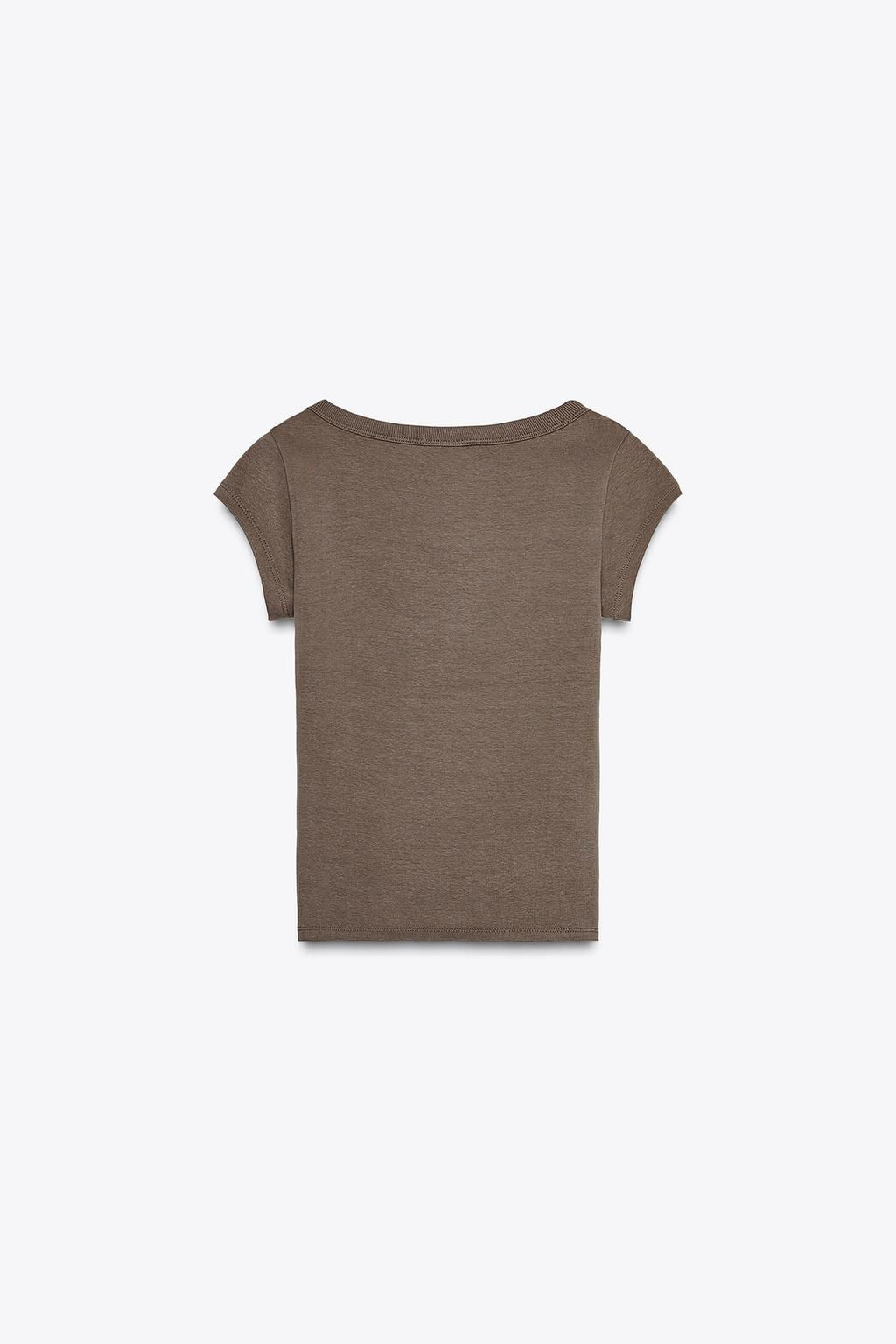 ROUND NECK T-SHIRT - Zara фото 14