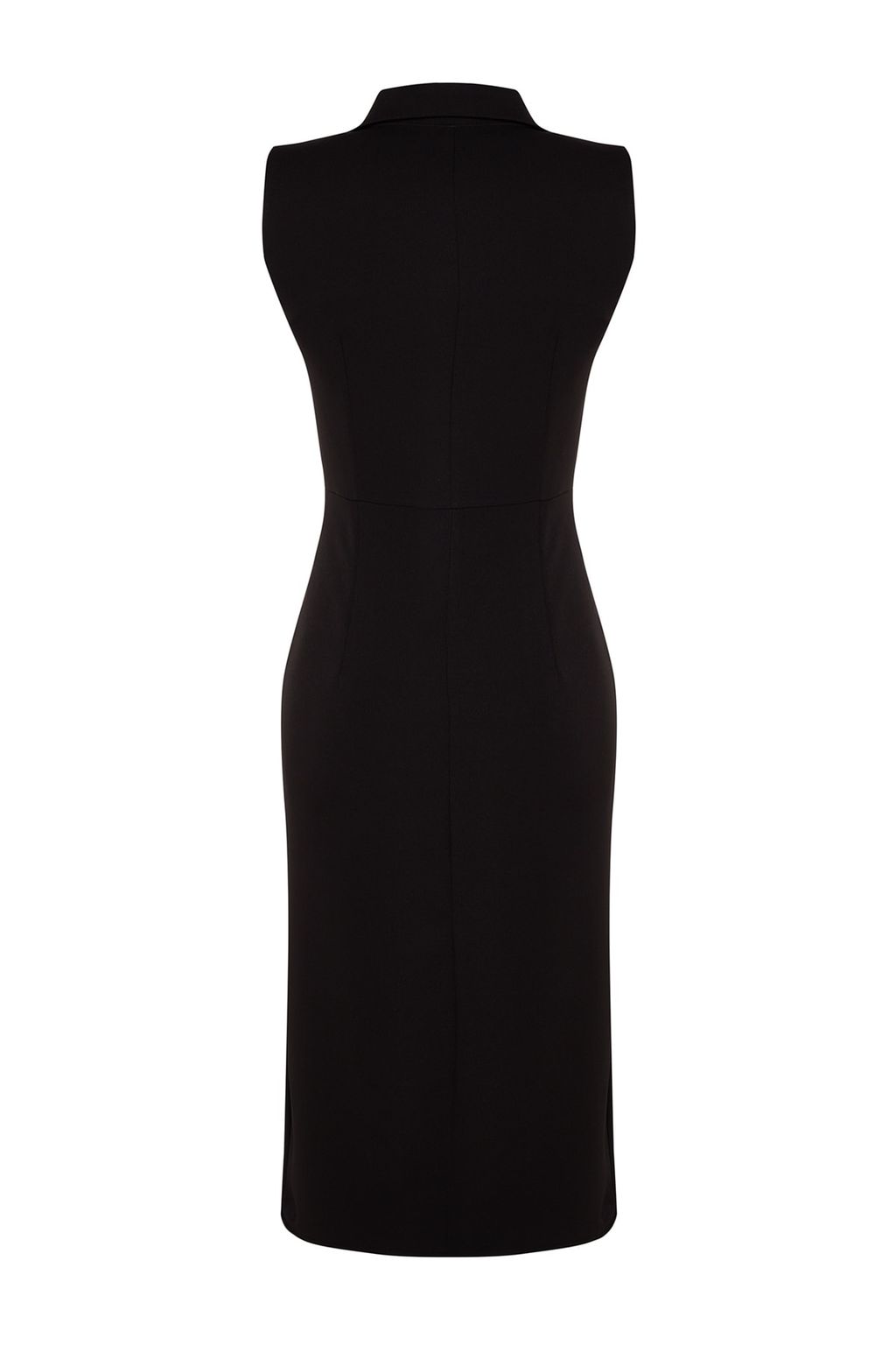 TRENDYOLMILLA Siyah Vucuda Oturan Dugme Detayl? Y?rtmacl? Midi Kalem Etek Dokuma Elbise TWOSS23EL02256 фото 15