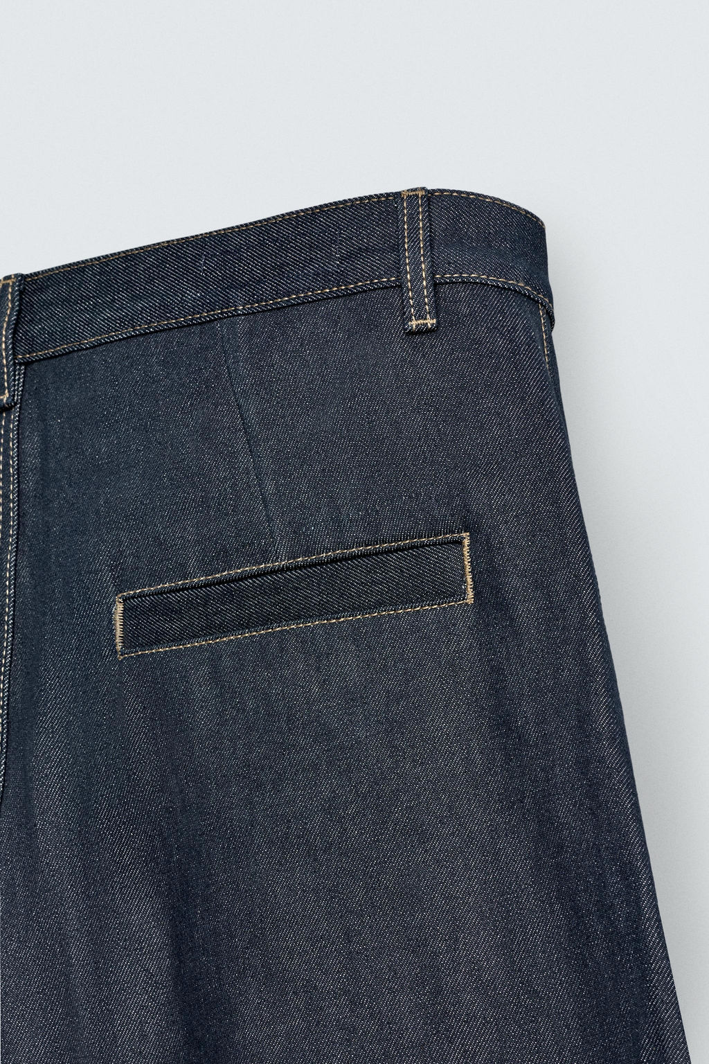 PLEATED RELAXED FIT DENIM BERMUDA SHORTS - Zara фото 9