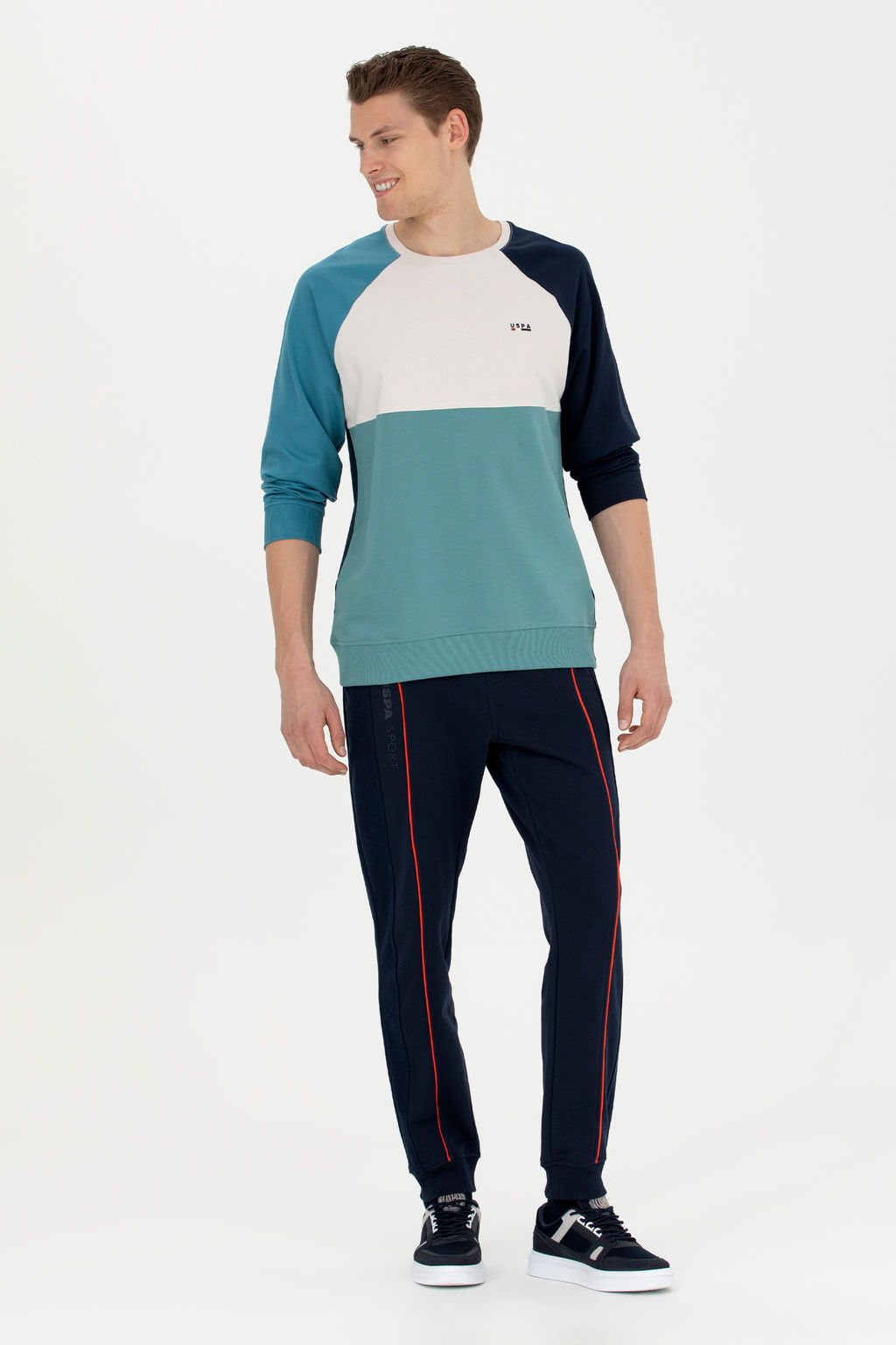 Штаны спортивные U. S. Polo Assn темно-синие из хлопка - U.s. polo assn фото 15