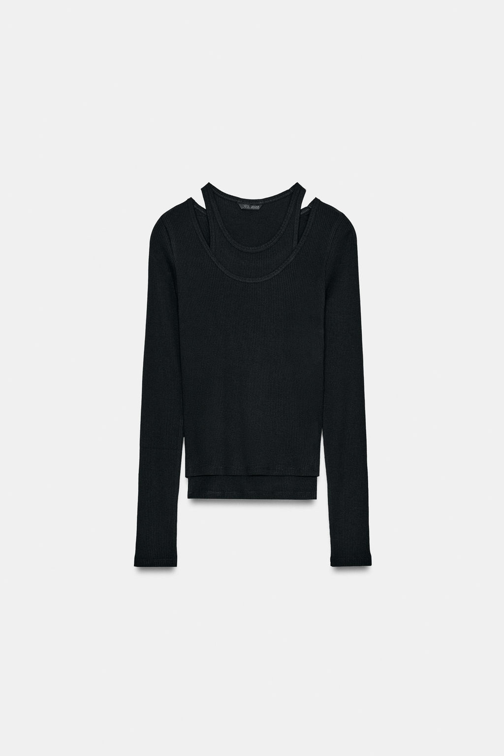 DOUBLE RIBBED T-SHIRT - Zara фото 6