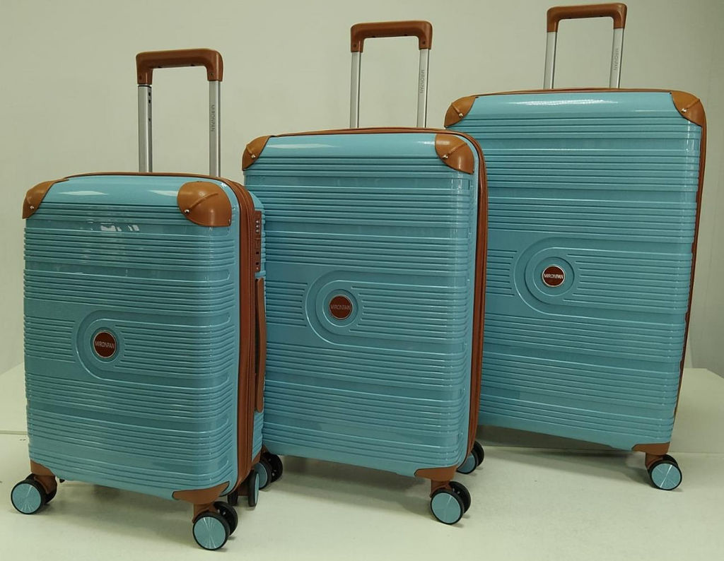 Набор из 3-х чемоданов с расширением 23101 Голубой - Mironpan фото 5