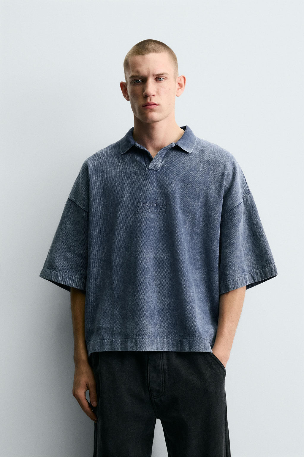 WASHED TEXTURED POLO SHIRT - Zara фото 2