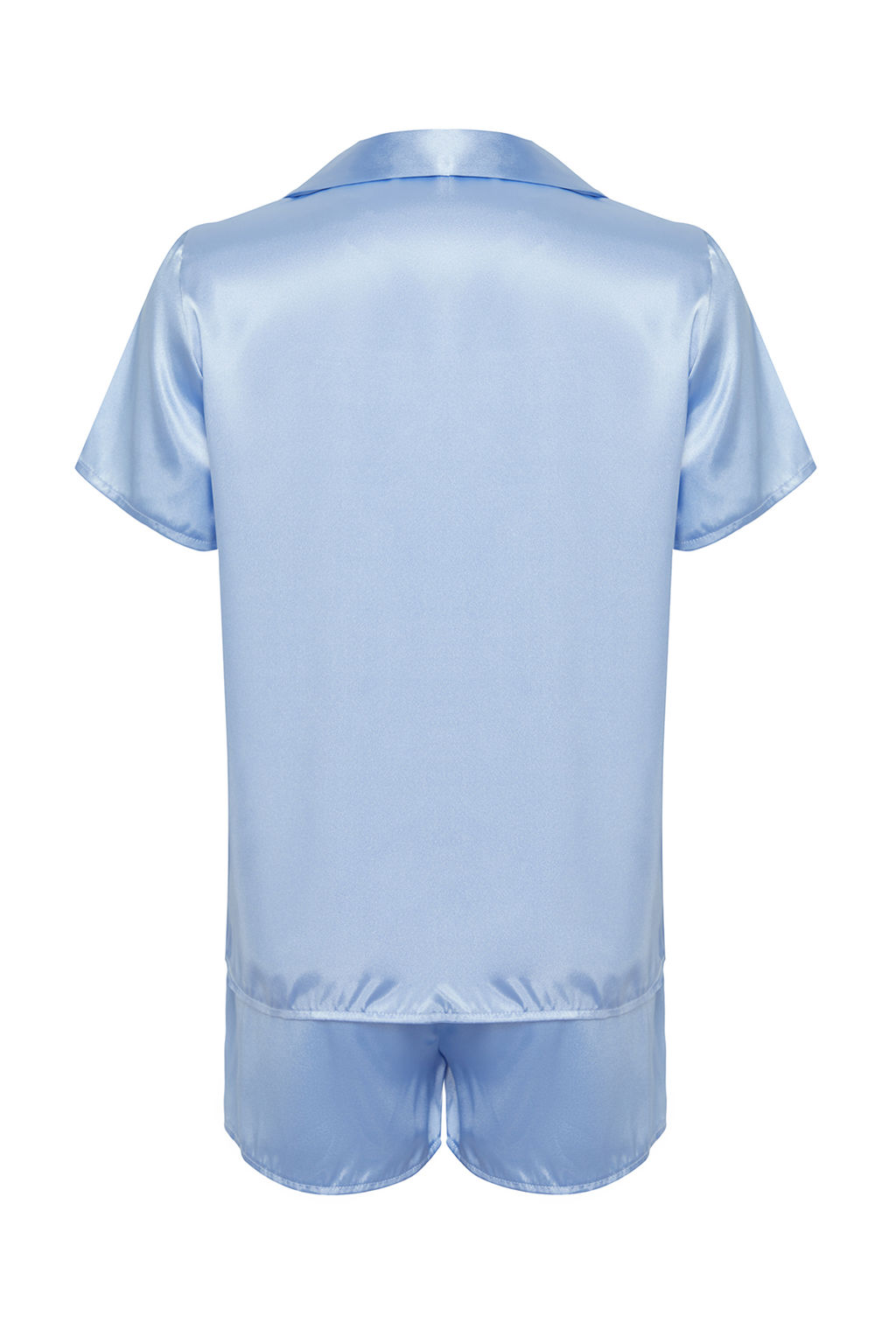 Trendyolmilla Mavi Saten Sortlu Dokuma Pijama Tak?m? THMSS24PT00118 фото 16