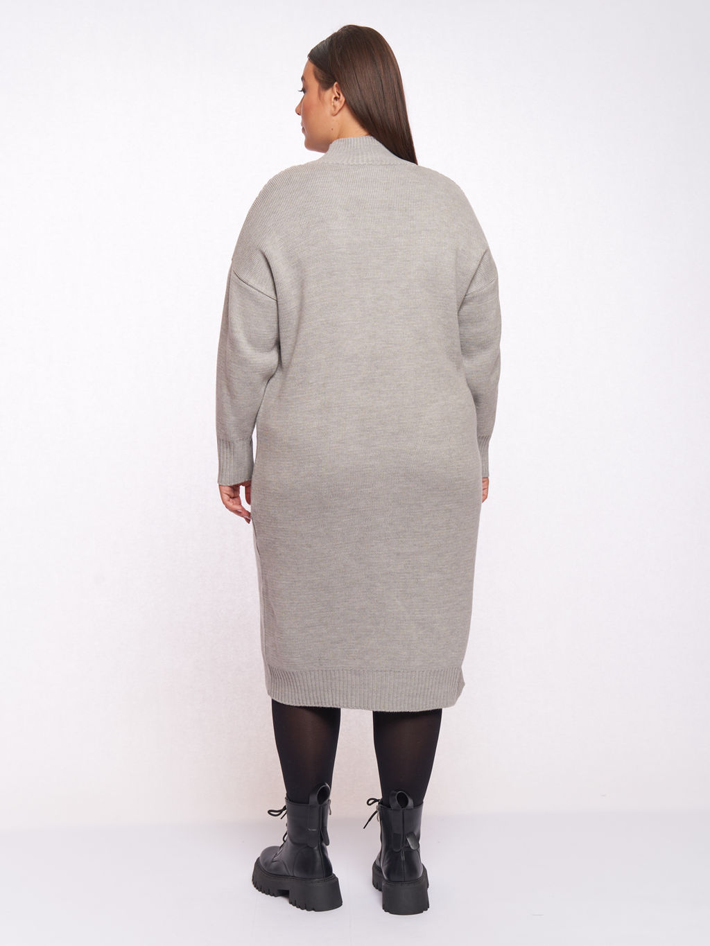 Серое вязаное платье PP91566GRY24 - Артесса фото 6