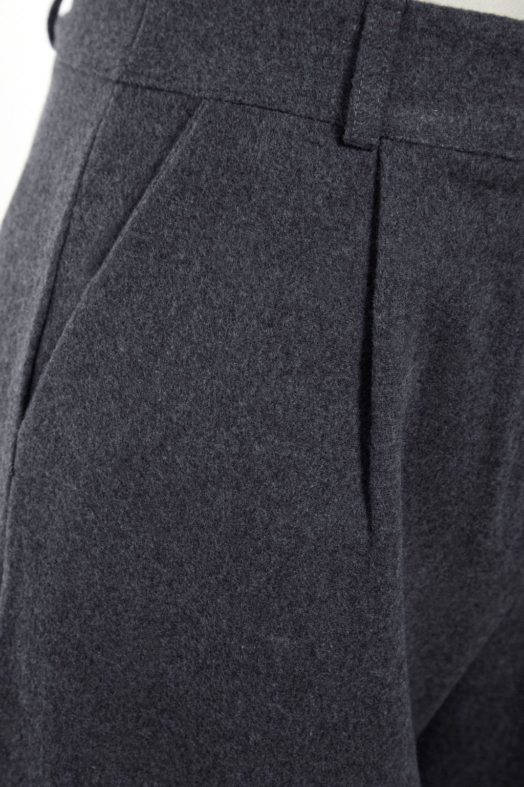 Limited Edition Antrasit Wide Leg/Genis Paca Yuksek Bel Dokuma Pantolon TWOAW23PL00302