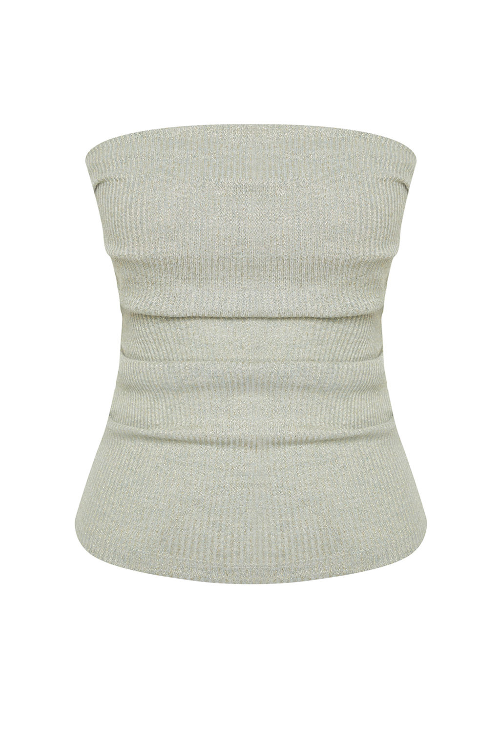 Trendyolmilla Ekru Drape Detayl? Lurexli/Simli Straplez Esnek Orme Bluz TWOSS24BZ00136  фото 33
