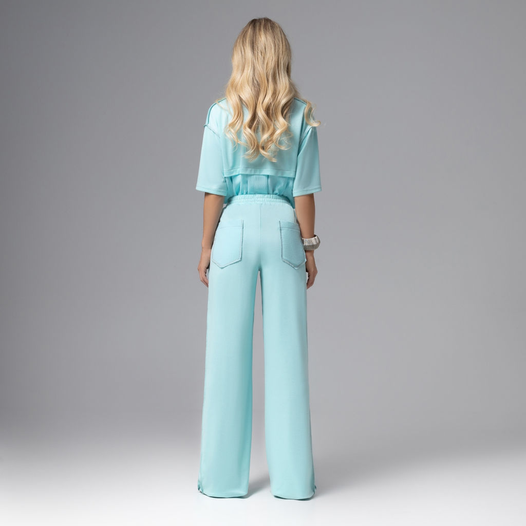 Брюки с двойным поясом Раскованный шик (лазурные) - Charutti фото 5