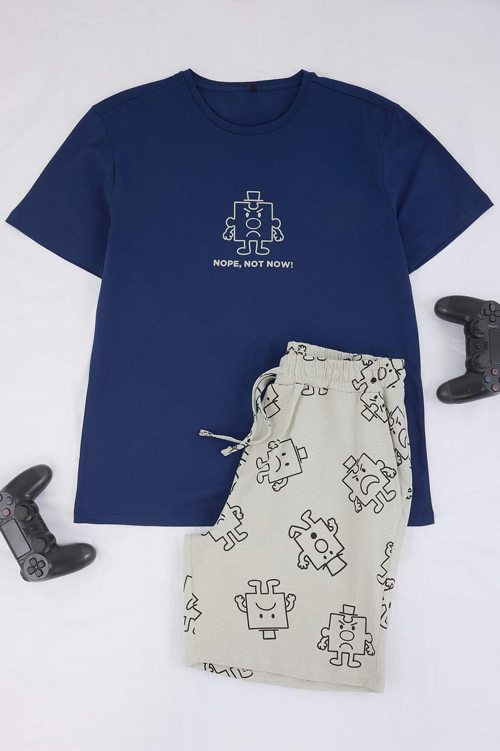 Indigo Regular Kesim Bask?l? Pamuklu Pijama Tak?m? TMNSS26PT00031