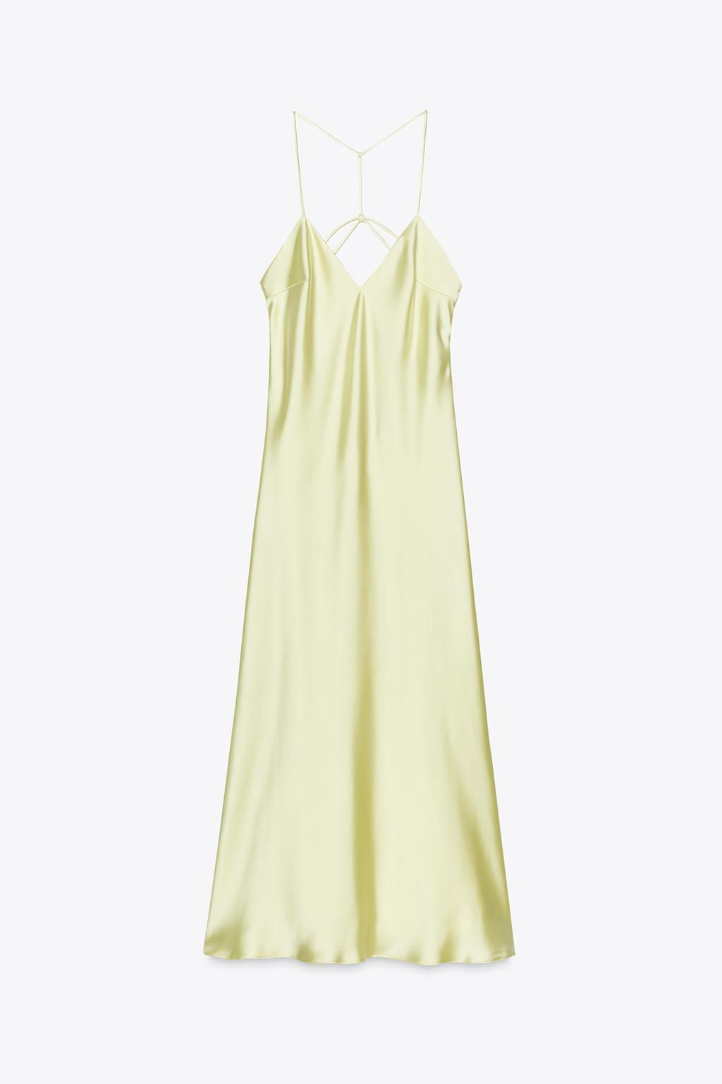 SATIN MIDI DRESS WITH STRAPS ON THE BACK - Zara фото 13