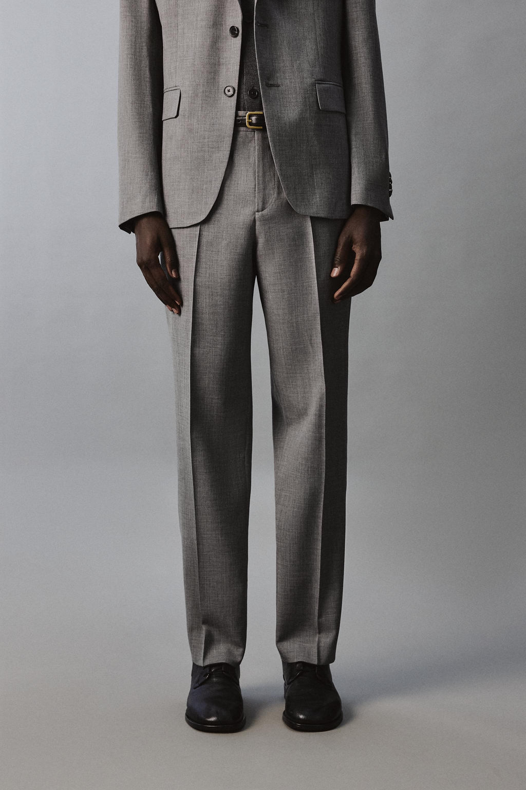 PANTAL?N SLIM FIT TRAJE ESTRUCTURA / Gris - Zara фото 2
