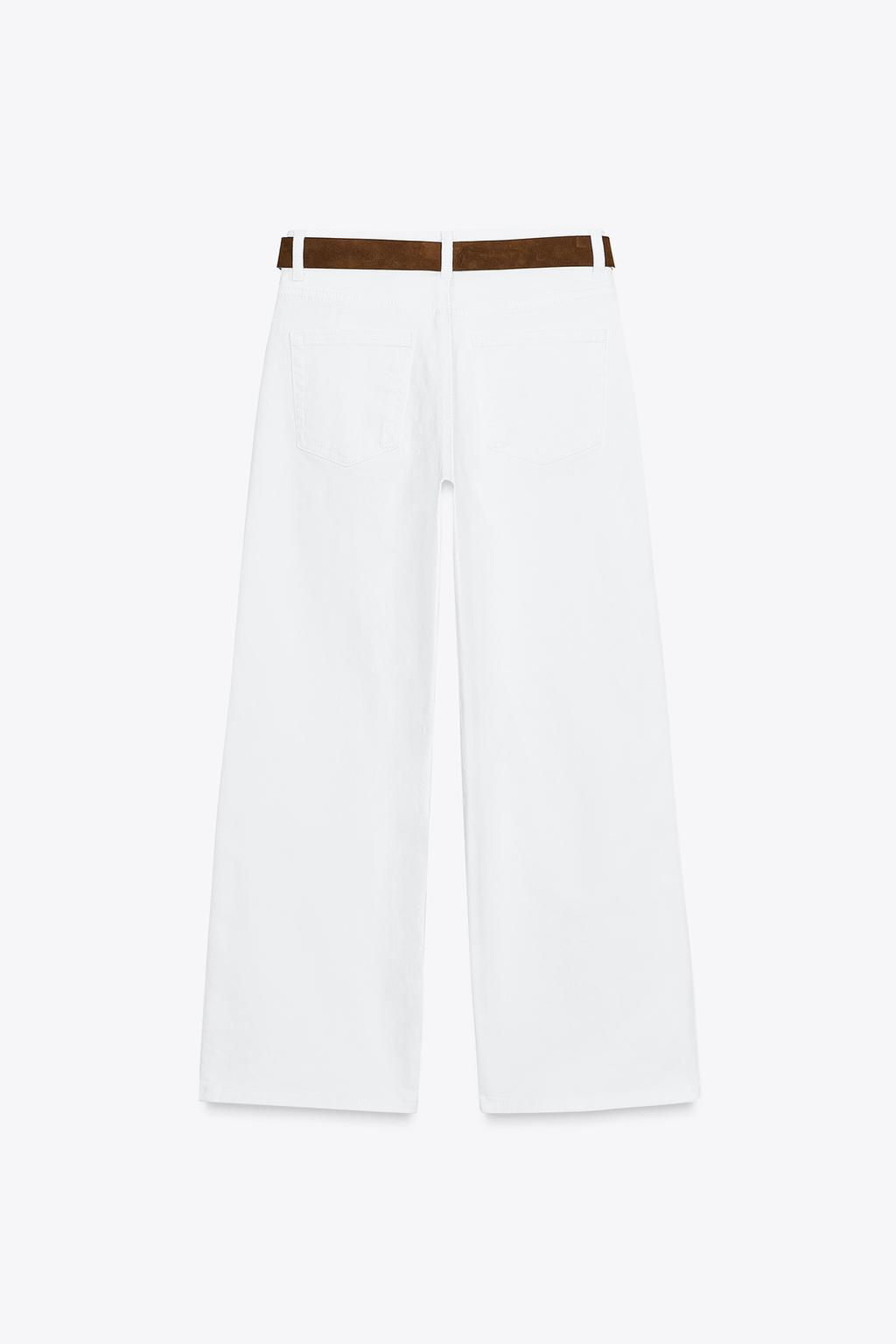Z1975 HIGH-WAIST BELTED CULOTTES JEANS - Zara фото 9