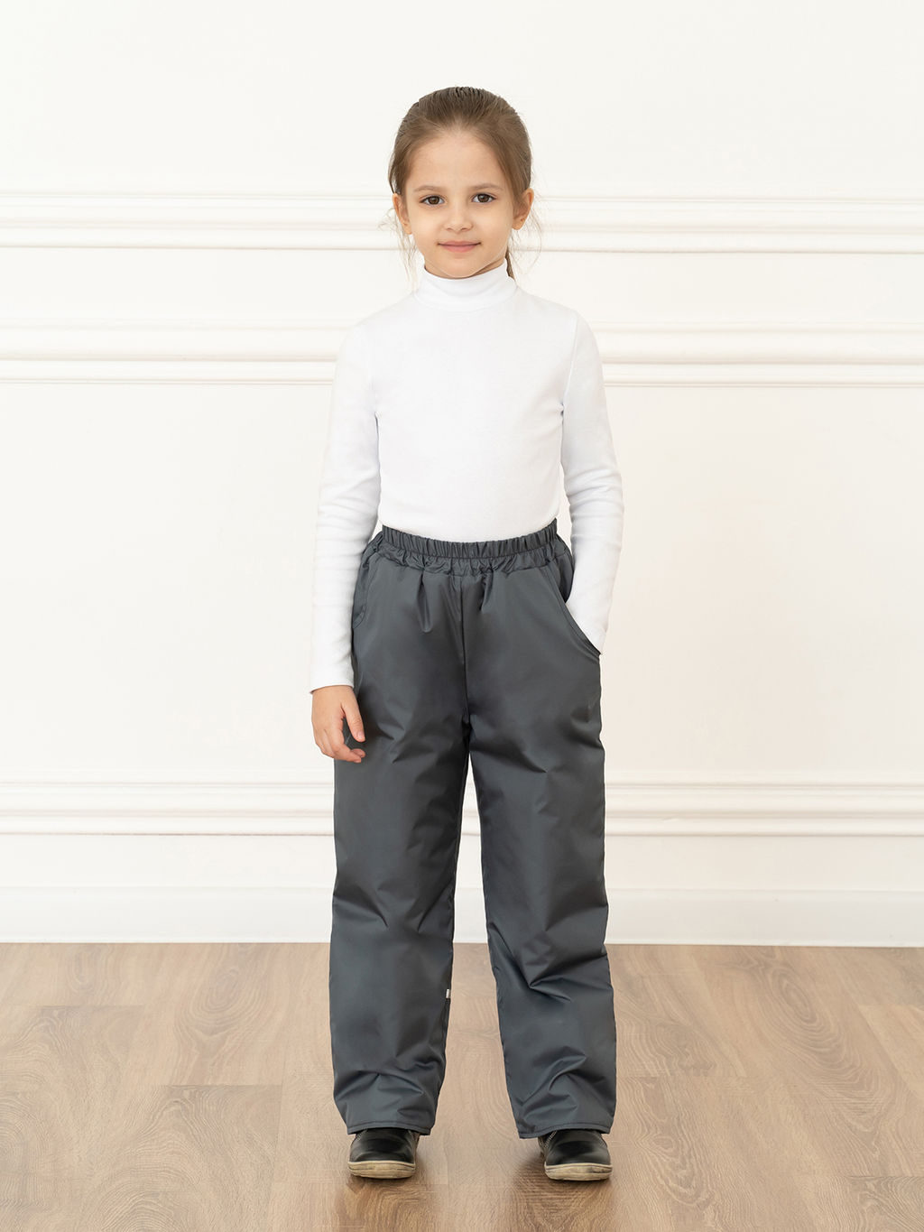 Брюки демисезонные серые (134-140, 68)