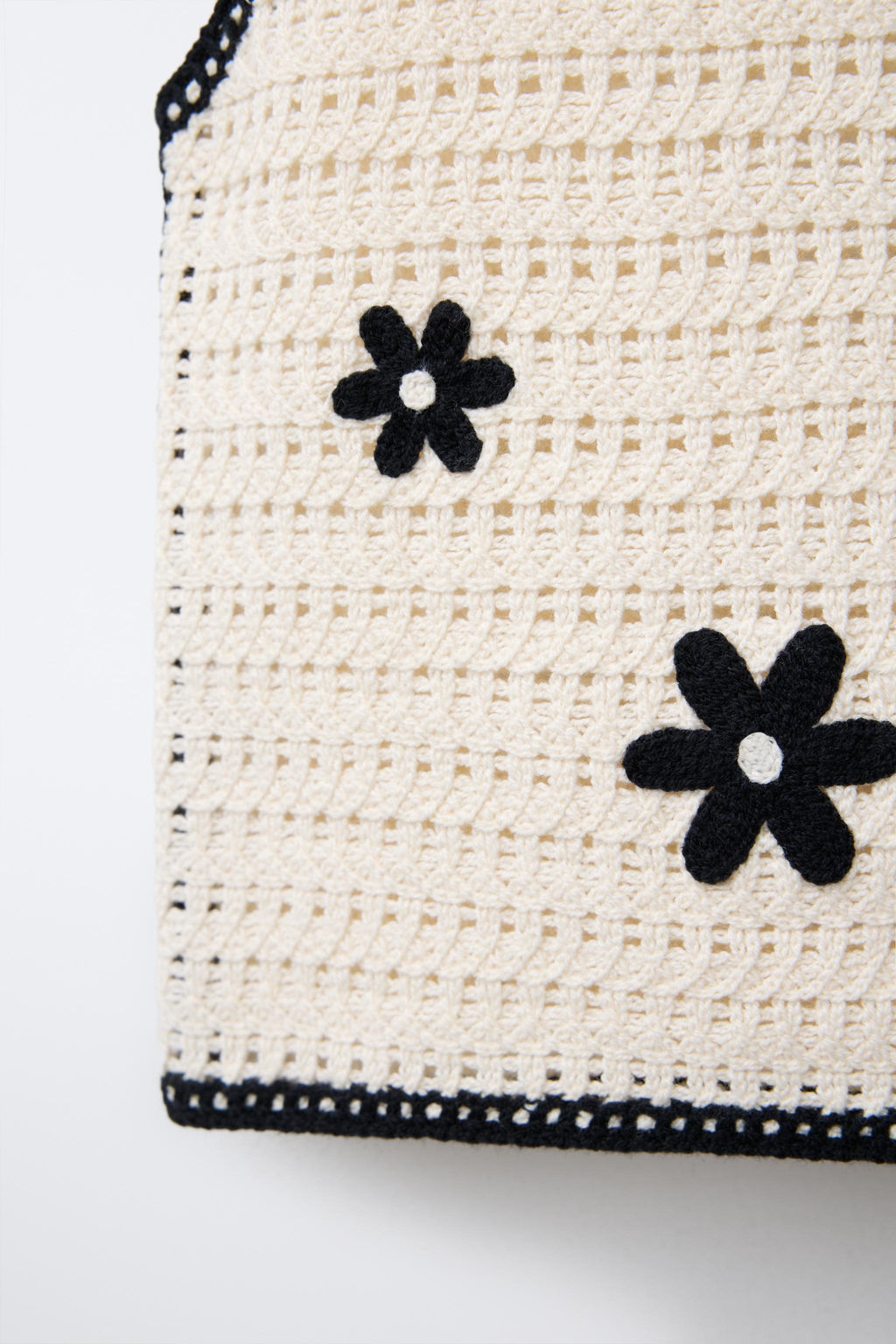 FLORAL CROCHET KNIT TOP - Zara фото 4
