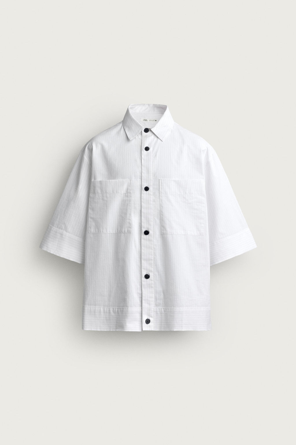 CAMISA BOXY FIT RAYAS / Blanco - Zara фото 6