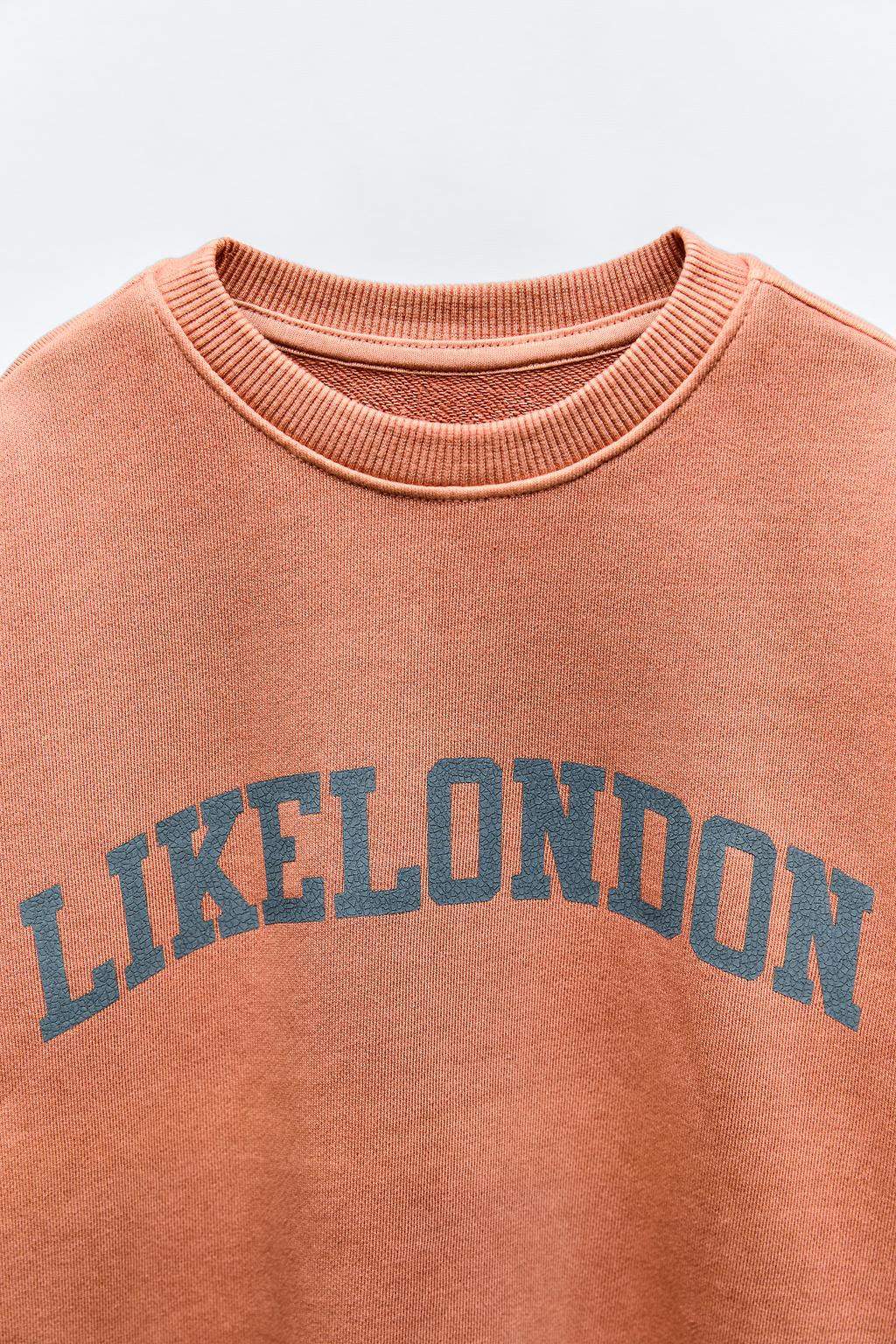 CRACKED EFFECT SLOGAN SWEATSHIRT - Zara фото 3