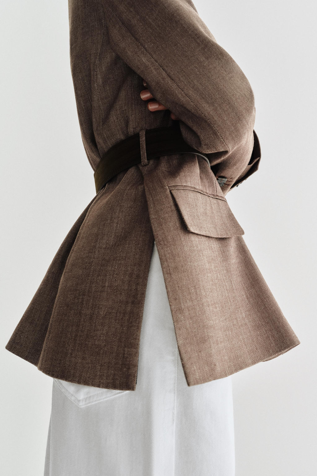 BLAZER ESPIGA CINTUR?N / Marr?n - Zara фото 4