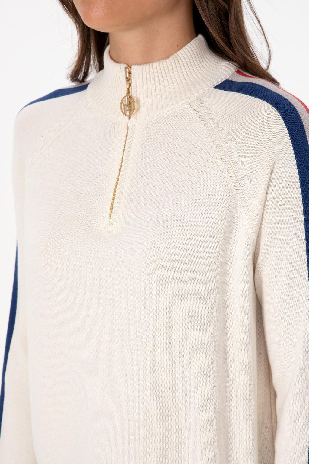 Kad_n Krem V Yaka Fermuarl_ Kazak - U.s. polo assn фото 7