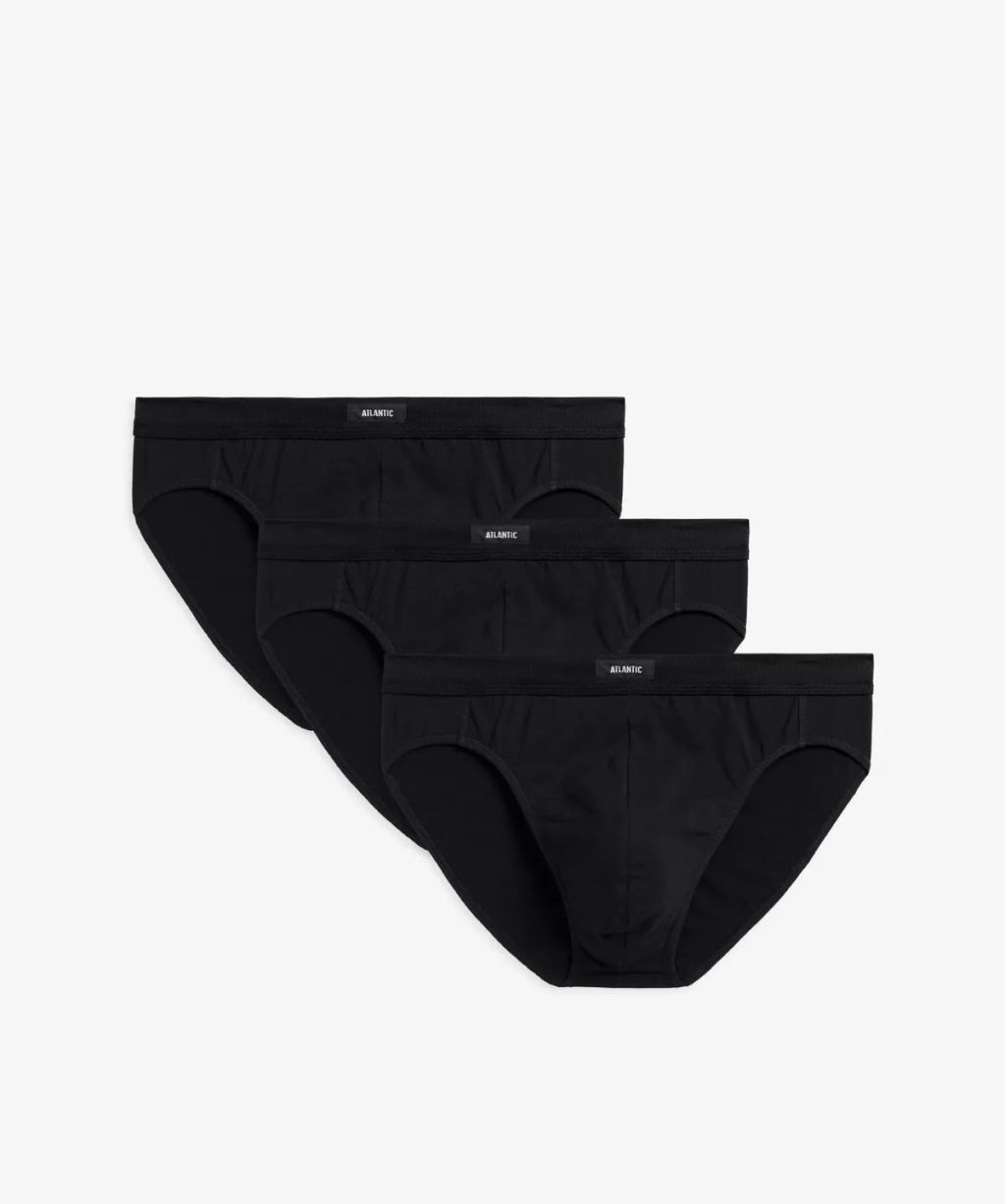 ATLANTIC 3MP-163 Трусы классика Organic Cotton - набор 3 шт. черный + черный + черный
