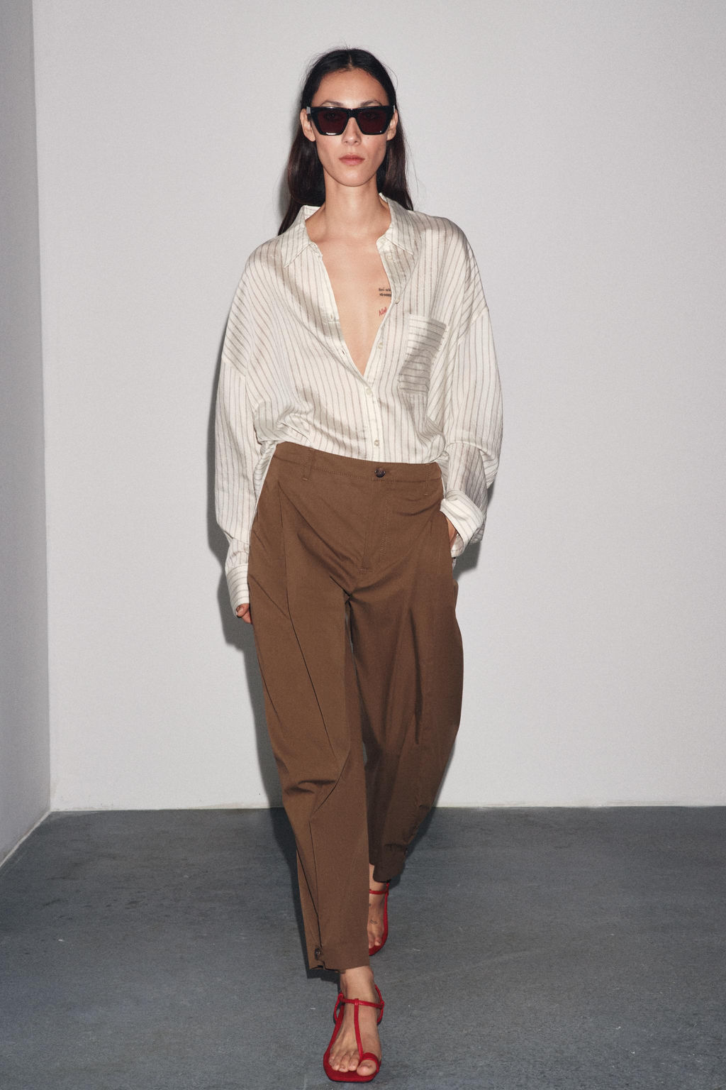 ZW COLLECTION DARTED TROUSERS WITH BELT LOOPS - Zara фото 19