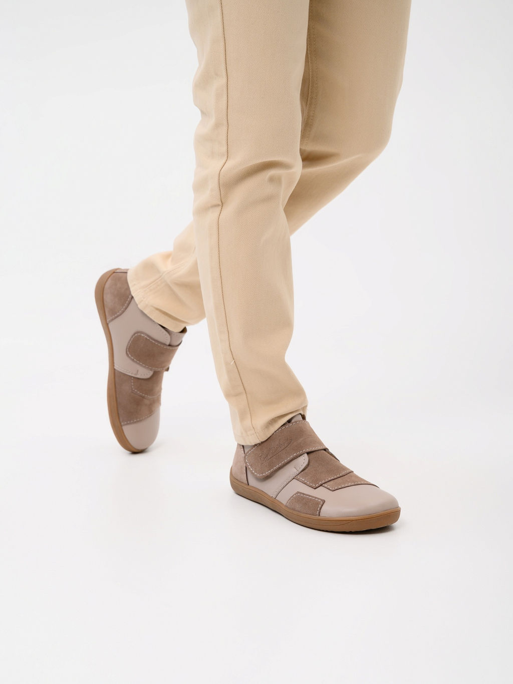 Босоногие ботинки 206.NATAbr.Визон+капучино замша/мех