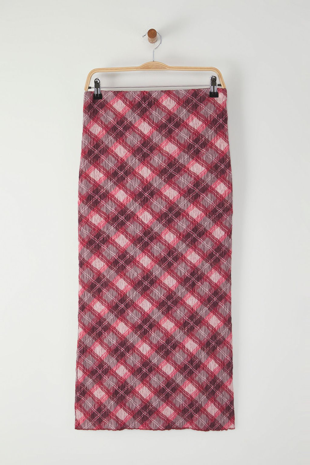 TRENDYOLMILLA Cok Renkli Dokulu Ekoseli Kumas Bask?l? Maxi Esnek Orme Etek TWOSS25ET00115 фото 5