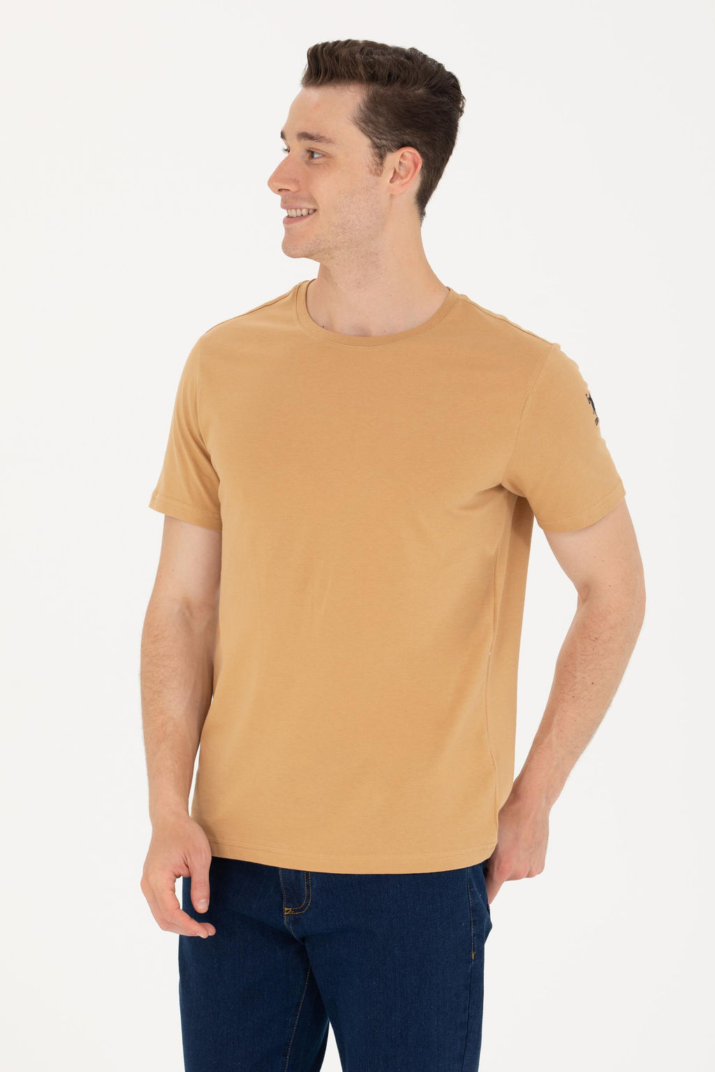 Футболка U.S. Polo Assn Camel Basic с круглым вырезом из хлопка  фото 10