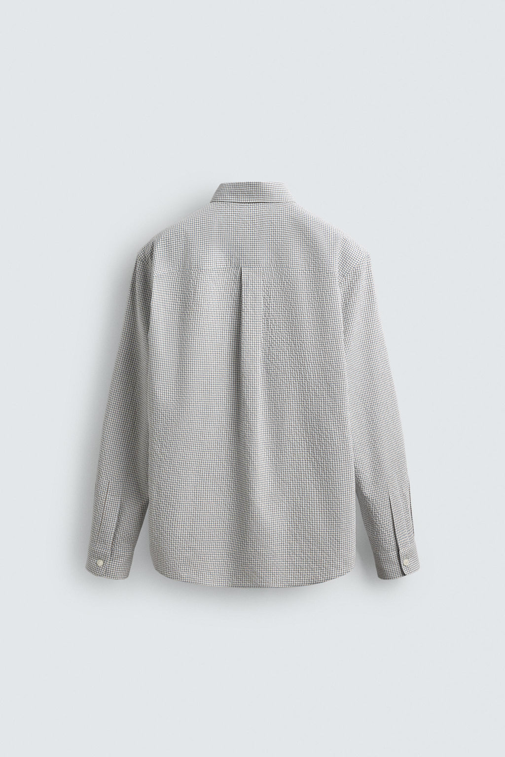 CAMISA CUADROS TEXTURA / Arena / Azul - Zara фото 9