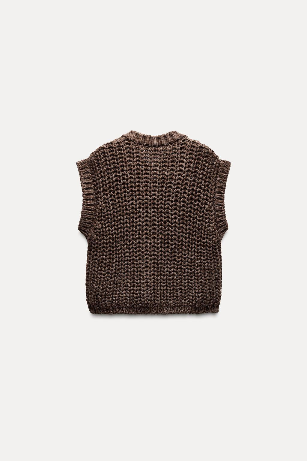 CHUNKY KNIT WAISTCOAT - Zara фото 5