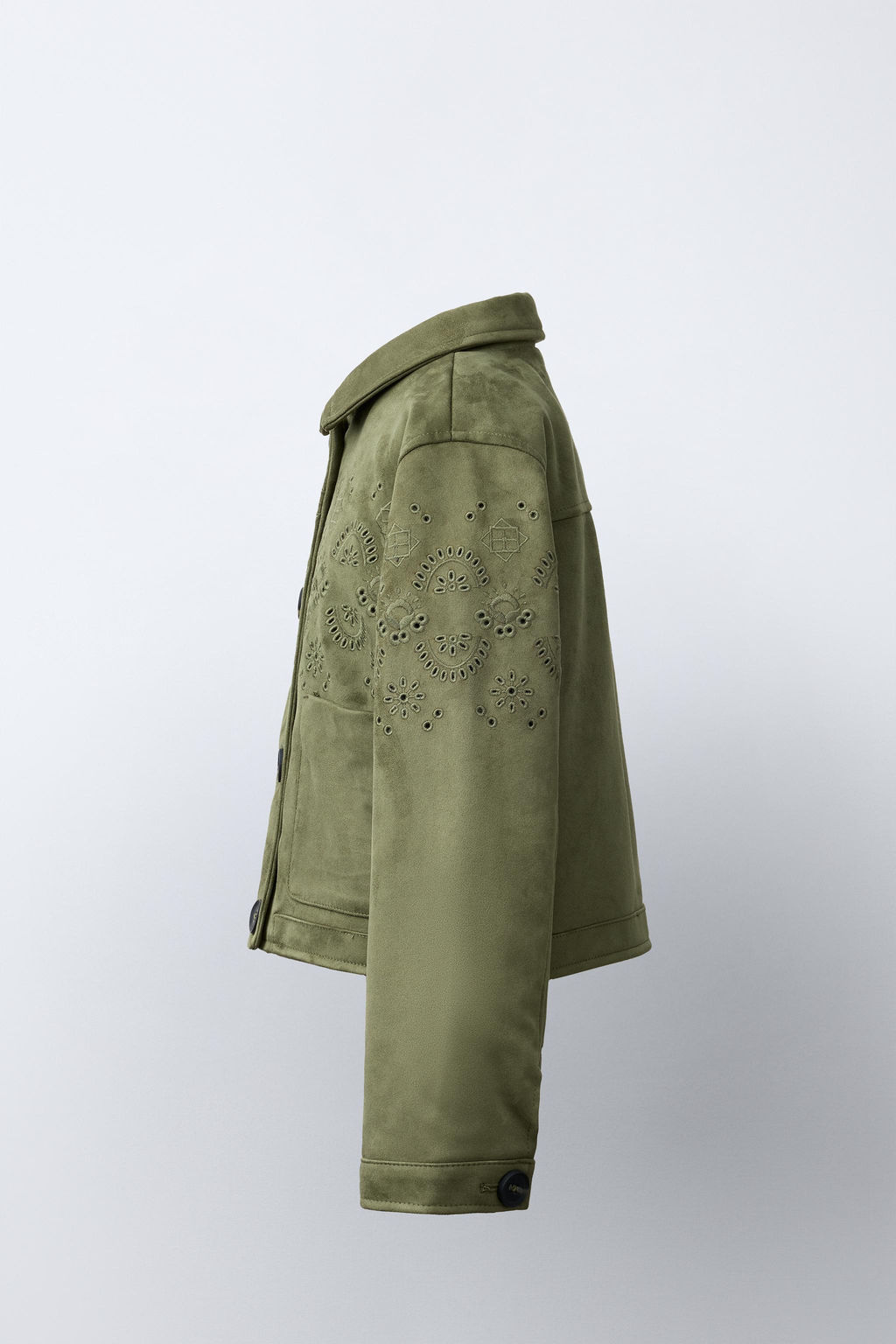 CHAQUETA EFECTO ANTE BORDADOS / Khaki - Zara фото 3