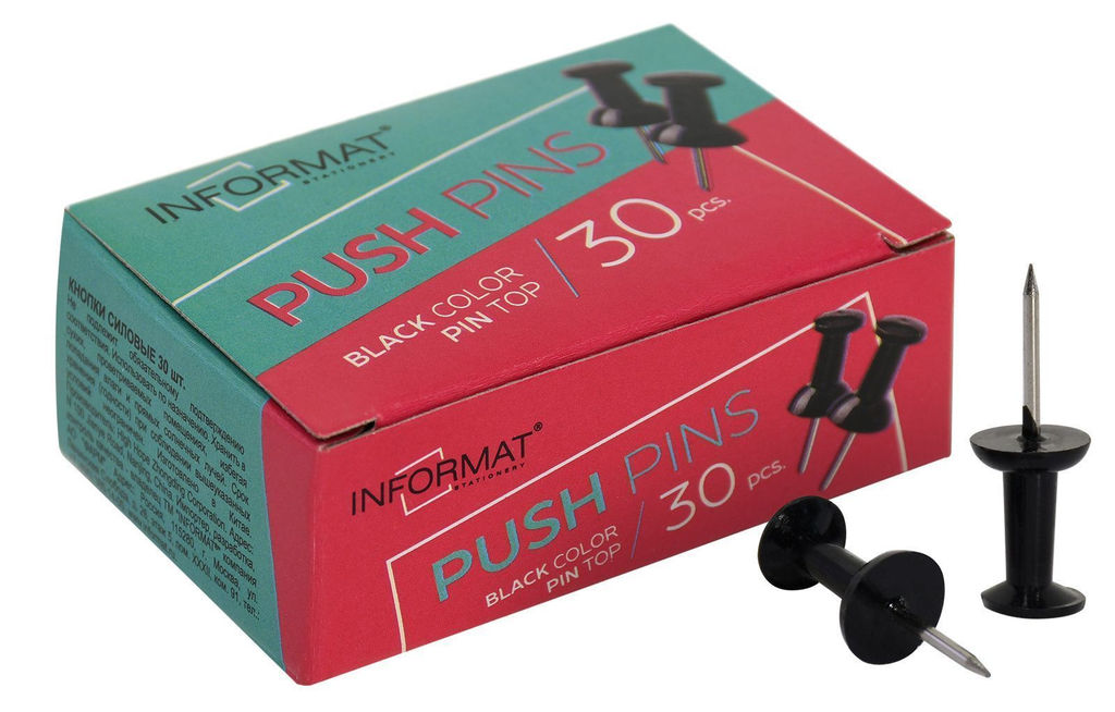 Цена за 5 шт. Кнопки силовые INFORMAT 8 мм 30 шт гвоздики без покрытия черные